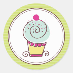 Adesivo Redondo Cupcakes super bonitos