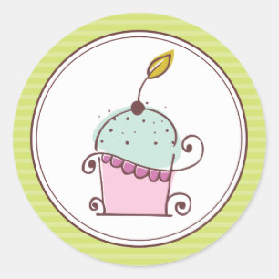 Adesivo Redondo Cupcakes super bonitos