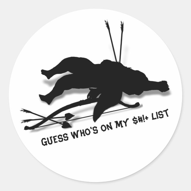 Adesivo Redondo Cupid Anti Valentine's Day  (Frente)