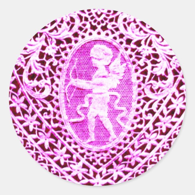 Adesivo Redondo CUPID LACE HEARTdetail .pink (Frente)