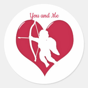 Adesivo Redondo Cupido Amor Dia dos Namorados