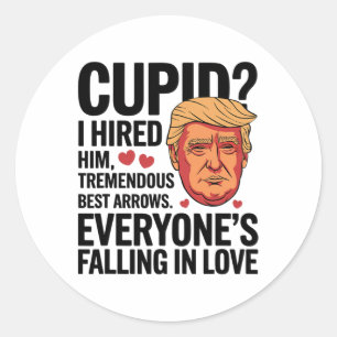Adesivo Redondo Cupido, Contratei-O Um Tremendo Trapo De Melhores