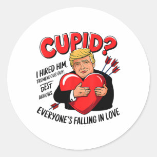 Adesivo Redondo Cupido, Contratei-O Um Tremendo Trapo De Melhores