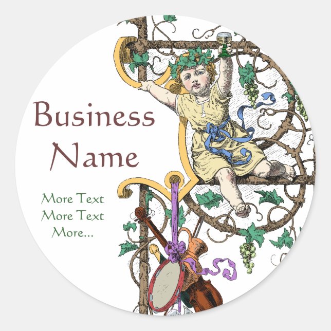 Adesivo Redondo Cupido de vinho do Mosel do Reno Alemão (Frente)