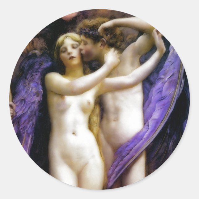 Adesivo Redondo Cupido e Psyche (Frente)