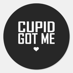 Adesivo Redondo Cupido Me Pegou Romance Fofo Querubim Presente do
