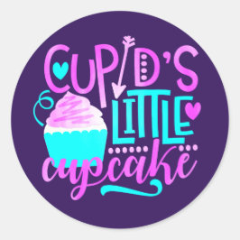 Adesivo Redondo Cupido Pequeno Cupcake Festa de Aniversário do Dia