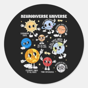 Adesivo Redondo Cúpula de Consciência do Autismo do Planeta Univer