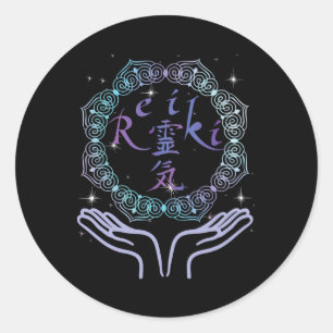 Adesivo Redondo Cura de Energia de Vida Espiritual Reiki