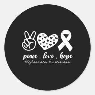 Adesivo Redondo Cura de Paz Amor Heimerheimer Conscientização do H