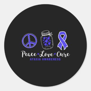 Adesivo Redondo Cura do Amor pela Paz Conscientização da Ataxia Co