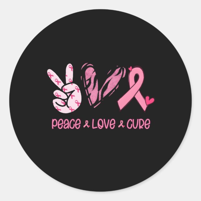 Adesivo Redondo Cura do Amor pela Paz do Cancer Breve Em Outubro V (Frente)