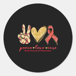 Adesivo Redondo Cura Paz Amor Fita Burgundy Aneurisma Cerebral Con
