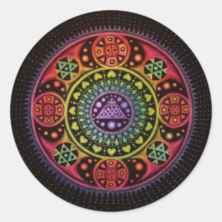Adesivo Redondo Curando Mandala