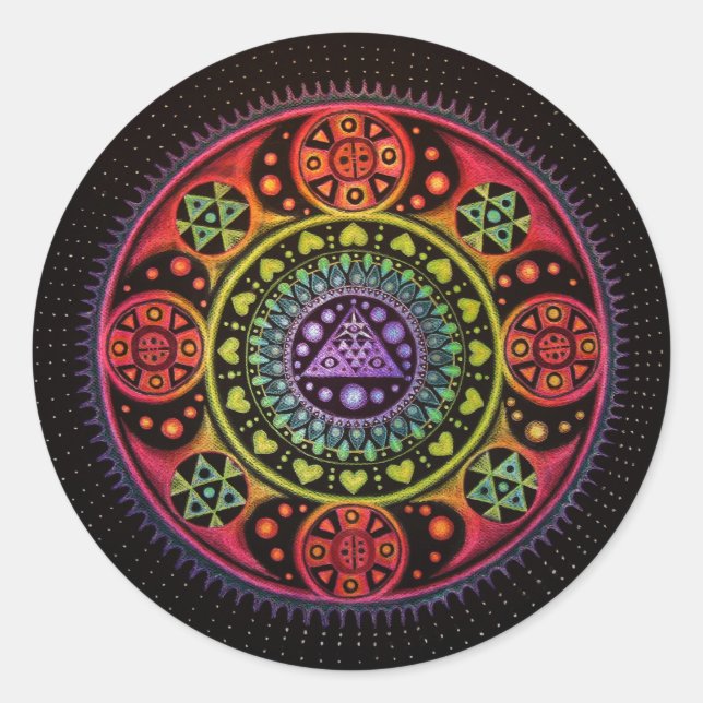 Adesivo Redondo Curando Mandala (Frente)