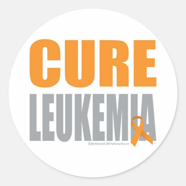 Adesivo Redondo Cure Leukemia (Frente)