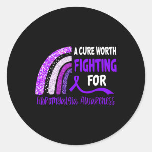 Adesivo Redondo Cure Worth Lutando Pela Consciência Da Fibromialgi