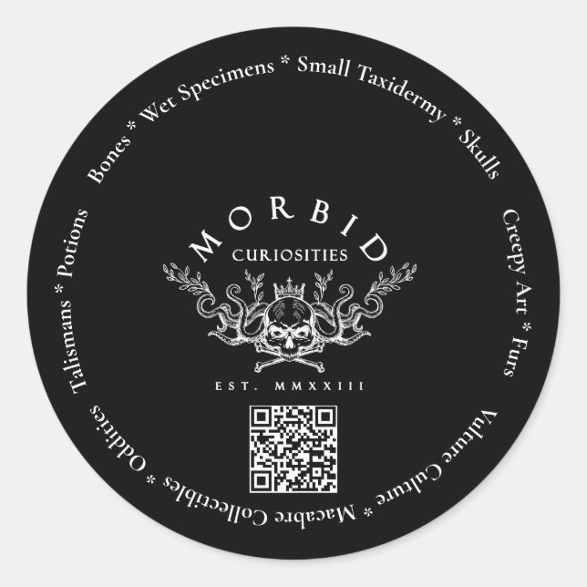Adesivo Redondo Curiosidades Mórbidas Ossos Cultura Cultura Taxide (Frente)