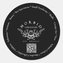 Adesivo Redondo Curiosidades Mórbidas Ossos Cultura Cultura Taxide