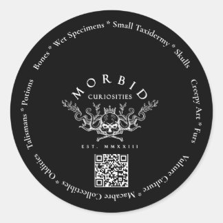Adesivo Redondo Curiosidades Mórbidas Ossos Cultura Cultura Taxide