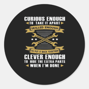 Adesivo Redondo Curioso O Suficiente Para Tirar A Habilidade - La 