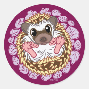 Adesivo Redondo Curling Hedgehog
