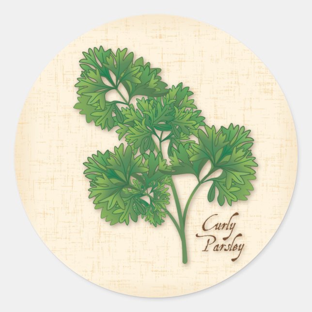 Adesivo Redondo Curly Parsley Sticker (Frente)