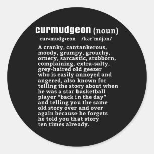 Adesivo Redondo Curmudgeon (versão bysketbyll) Diversão Cidadão Ma