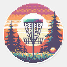 Curso de Golfe em Disco de Arte Pixel