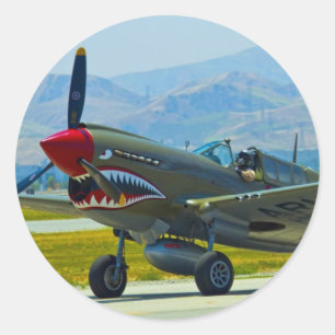 Adesivo Redondo Curtis P-40 Warhawk