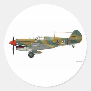 Adesivo Redondo Curtiss P-40 Warhawk