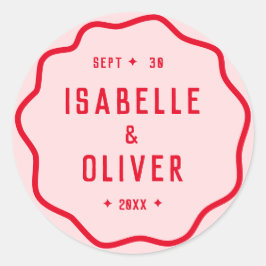 Adesivo Redondo Curva Retroativa Cinzenta Vermelha Cor-de-Rosa Bri