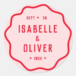 Adesivo Redondo Curva Retroativa Cinzenta Vermelha Cor-de-Rosa Bri