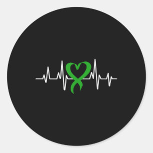 Adesivo Redondo Curva Verde de Sensibilização para a Saúde Mental