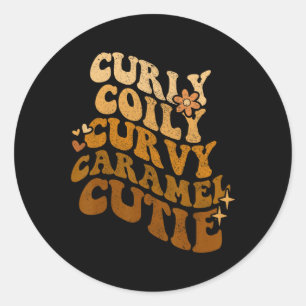 Adesivo Redondo Curvy Curvy Caramel Cutie Afro Black Hair Me