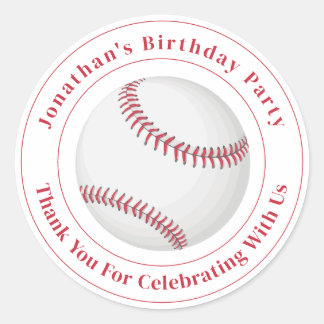 Adesivo Redondo Custom Details Baseball Ball Sport Birthday Event