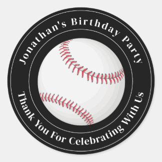 Adesivo Redondo Custom Details Baseball Ball Sport Birthday Event