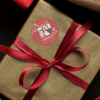 Adesivo Redondo Custom Family Photo Holiday