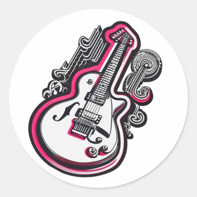 Adesivo Redondo Custom Guitar Stickers (Frente)