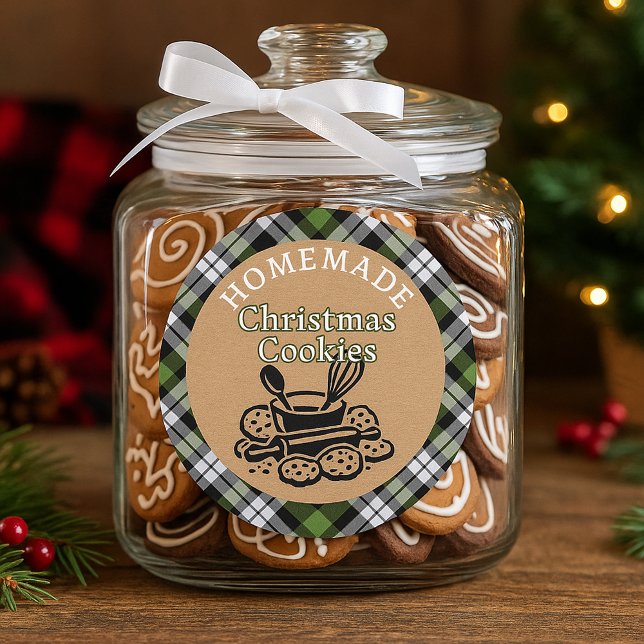 Adesivo Redondo Custom Homemade Christmas Cookies Label Sheet (Criador carregado)