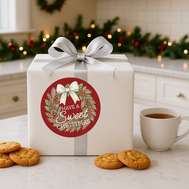 Adesivo Redondo Custom Homemade Christmas Cookies Label Sheet (Criador carregado)