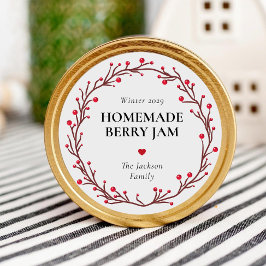Adesivo Redondo Custom Homemade Holiday Jam Label