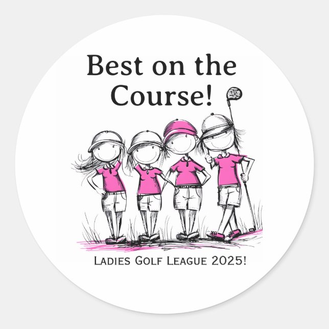 Adesivo Redondo Custom Ladies Golf League Award Sticker (Frente)