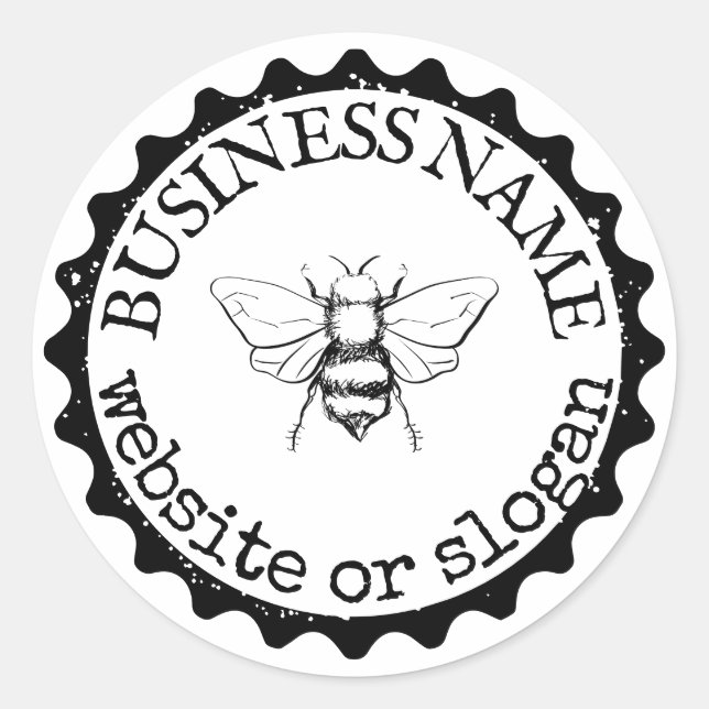 Adesivo Redondo Custom Logo Bumblebee Farmhouse Stickers (Frente)