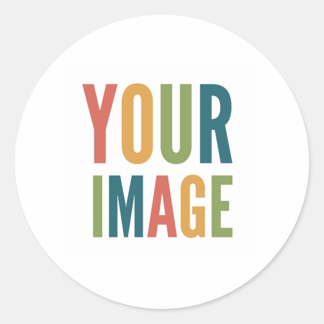 Adesivo Redondo Custom Logo Here | Add Your Own Design (Frente)