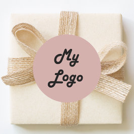 Adesivo Redondo Custom logo image business dusty rose pink