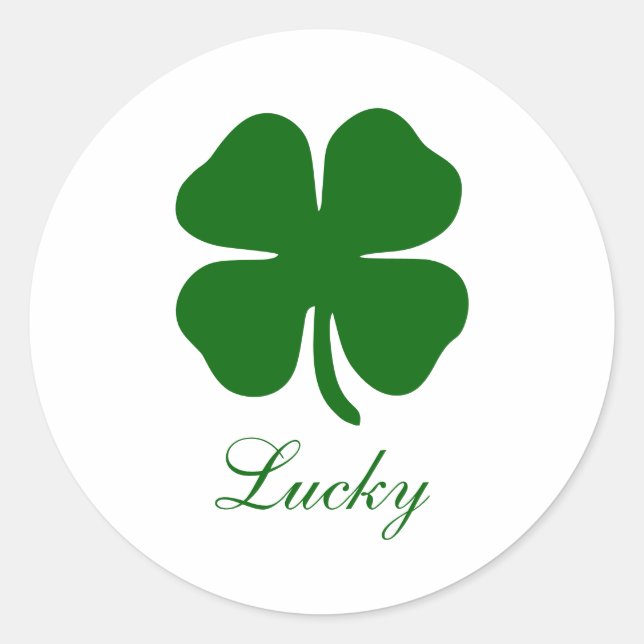 Adesivo Redondo Custom Lucky Clover (Frente)