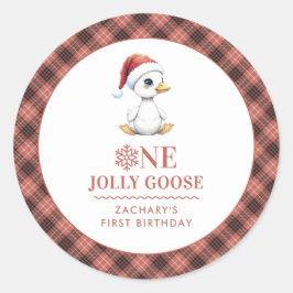 Adesivo Redondo Custom One Jolly Goose December First Birthday