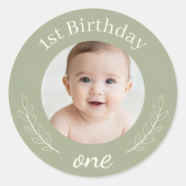 Adesivo Redondo Custom Photo Birthday Sticker - Personalized Happy