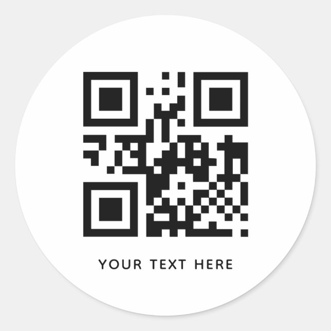 Adesivo Redondo Custom QR Code and Text Promotion White (Frente)